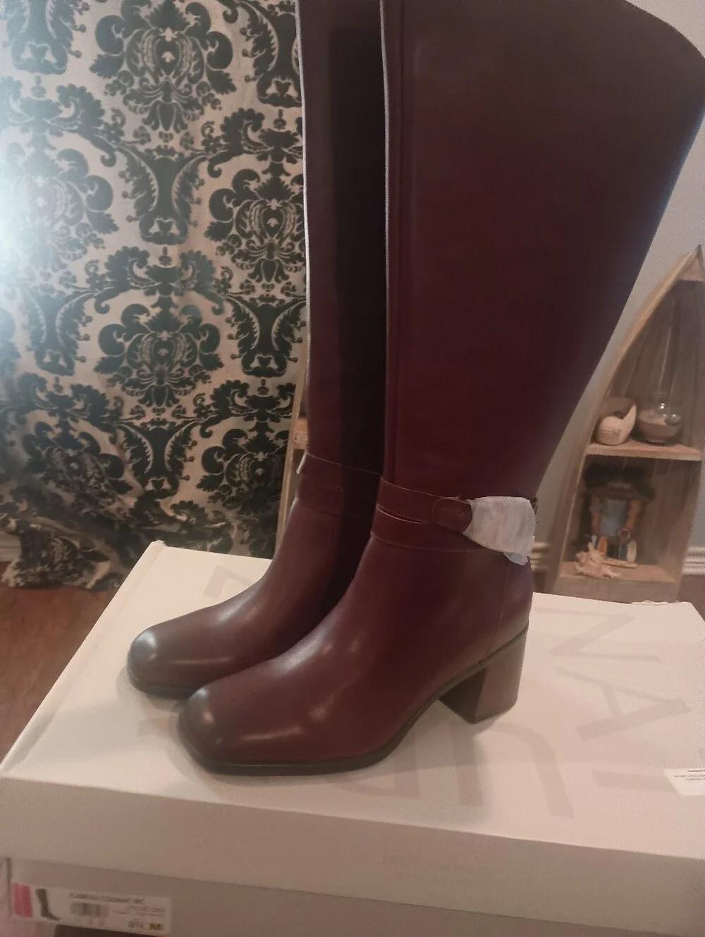 Naturalizer Tall Brown Leather Over-the-Knee Boot with Block Heel